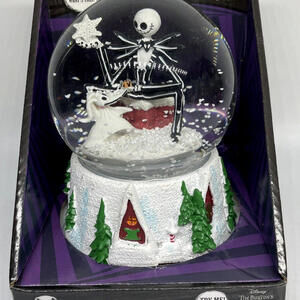 Nightmare Before Christmas Jack and Zero Musical Snow Globe 6” NEW